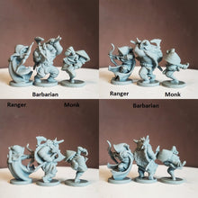Load image into Gallery viewer, DnD Miniature Set| DnD Class Mini|Chibi DnD Miniature|Barbarian|Bard|Cleric|Druid|Fighter|Monk|Paladin|Rangers|Rogue|Sorcerer|Warlock|Wizard