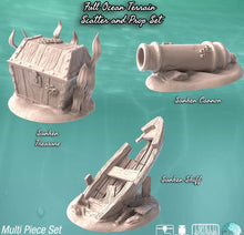 Load image into Gallery viewer, Ocean Terrain Set 3 | Ocean Scatter Terrain | Pirate | Underwater | Dungeons and Dragons | 32mm