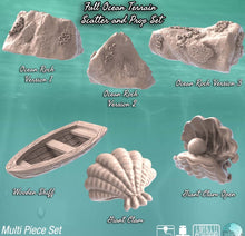 Load image into Gallery viewer, Ocean Terrain Set 3 | Ocean Scatter Terrain | Pirate | Underwater | Dungeons and Dragons | 32mm