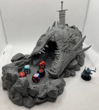 Load image into Gallery viewer, Slain Dragon Dice Tower | Dragon Dice Tower | Dungeons and Dragons Dice Tower | Beast Miniatures Dice Tower | Monster Dice Tower | DnD