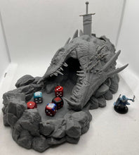 Load image into Gallery viewer, Slain Dragon Dice Tower | Dragon Dice Tower | Dungeons and Dragons Dice Tower | Beast Miniatures Dice Tower | Monster Dice Tower | DnD