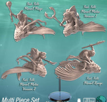 Load image into Gallery viewer, Mounted Fish Folk | Locathah Riders | Ocean Miniature | Underwater | Dungeons and Dragons Terrain