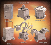 Load image into Gallery viewer, Sci-Fi Factory Terrain Set 1 | Science Fiction Terrain | Cyberpunk Factory Terrain | Futuristic Factory | Machinery Terrain | RPG | 32mm