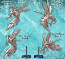 Load image into Gallery viewer, Giant Frost Hornet Miniature | Giant Hornet | Giant Wasp | Flying Creature | Snow Creature | Medium Ice Creature | Tundra Terrors| DnD| 32mm