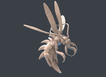 Load image into Gallery viewer, Giant Frost Hornet Miniature | Giant Hornet | Giant Wasp | Flying Creature | Snow Creature | Medium Ice Creature | Tundra Terrors| DnD| 32mm