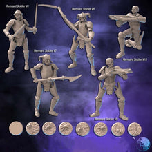 Load image into Gallery viewer, Skeleton Soldier Miniature | Revenant | Zombie Knight | Undead | Curse of Strahd | 32mm | RPG | Dungeons and Dragons | 5e DnD | Pathfinder