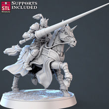 Load image into Gallery viewer, Jousting Miniature Set 1 | Mounted Warrior | Knight | Noble | Jester | Maiden | Jousting Tournament | Dungeons and Dragons | DnD 5e | RPG