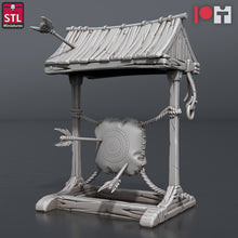 Load image into Gallery viewer, Bow and Arrow Maker Miniature Set | Archery Shop | Weapons Maker | Fletcher | Bow Target | Arrow Maker | Terrain | Dungeons and Dragons |RPG