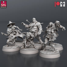 Load image into Gallery viewer, Zombie Miniature Set 2 | Zombie Wizard | Zombie Elf | Zombie Gnome/Halfling | Fat Undead | Curse of Strahd | 32mm | RPG | 5e DnD |Pathfinder