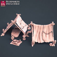 Load image into Gallery viewer, Ranger Miniature Set | Explorer | Adventurer | Lore Bard | Archaeologist | Bedroll | Tent | Tabletop Terrain/DnD/Miniatures /DnD/Pathfinder