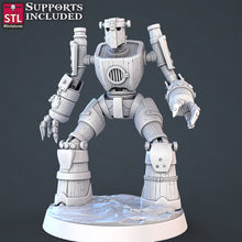 Load image into Gallery viewer, Warforged Miniature Set | Construct Set | Robot Miniatures | Metal Golem | Eberron | 32mm | RPG | 5e DnD |Pathfinder