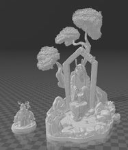 Load image into Gallery viewer, Druid Miniature Set 5: Forest Fountain, Faerie Circle, Forest Pool - RPG Terrain, D&D, Pathfinder