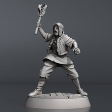 Load image into Gallery viewer, Rioter Miniature Set: Protesters, ABS-Like Resin, Townsfolk, Barricade Terrain, D&D, Pathfinder