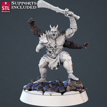 Load image into Gallery viewer, Genasi Miniature Set: 32mm Resin Miniatures for DnD/Pathfinder, Air, Water, Fire, Earth, Elemental