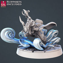 Load image into Gallery viewer, Genasi Miniature Set: 32mm Resin Miniatures for DnD/Pathfinder, Air, Water, Fire, Earth, Elemental