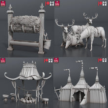 Load image into Gallery viewer, Noble Miniature Set: Knight Tournament Set, 32mm Resin Tabletop Terrain, D&D, Pathfinder