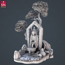 Load image into Gallery viewer, Druid Miniature Set 5: Forest Fountain, Faerie Circle, Forest Pool - RPG Terrain, D&D, Pathfinder
