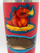 Load image into Gallery viewer, Baby Red Dragon Sticker: Baby Themberchaud, Sneezing Fire, DnD Monster