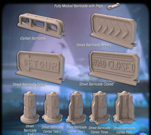 Load image into Gallery viewer, Spaceport Set 3: Sci-Fi Terrain, Modular Spaceport Landing Pad - 32mm RPG, Cyberpunk Barricades