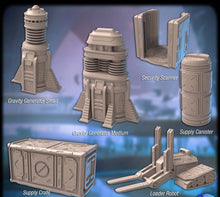Load image into Gallery viewer, Spaceport Terrain Set 1: Sci-Fi Terrain, 32mm Scale, ABS-Like Resin, Cyberpunk RPG