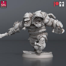 Load image into Gallery viewer, Two-Headed Troll Miniature: ABS-Like Resin, D&D RPG, 32mm