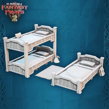 Load image into Gallery viewer, Tavern Miniature Set 3: 32mm Resin Inn Bedroom Terrain for DnD 5E
