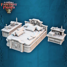 Load image into Gallery viewer, Tavern Miniature Set 3: 32mm Resin Inn Bedroom Terrain for DnD 5E