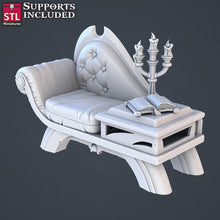 Load image into Gallery viewer, Royal Court Terrain Miniature Set: 32mm Resin Throne Room