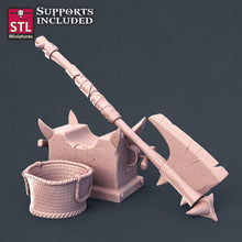 Load image into Gallery viewer, Executioner Set | Guillotine | Stocks | Headsman | Headman's Axe | Curse of Strahd | DnD | 5e Miniatures | Dungeons and Dragons | RPG