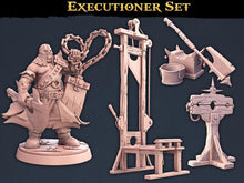 Load image into Gallery viewer, Executioner Set | Guillotine | Stocks | Headsman | Headman's Axe | Curse of Strahd | DnD | 5e Miniatures | Dungeons and Dragons | RPG