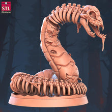 Load image into Gallery viewer, Giant Snake Miniature Set | Undead Snake | Ghoul Snake | Poisonous Snake | DnD | Dungeons and Dragons | 5e | Scatter Terrain