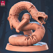 Load image into Gallery viewer, Giant Snake Miniature Set | Undead Snake | Ghoul Snake | Poisonous Snake | DnD | Dungeons and Dragons | 5e | Scatter Terrain