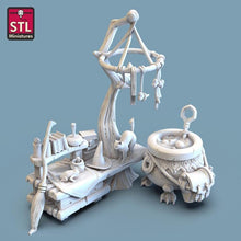 Load image into Gallery viewer, Cauldron/Witch Table/Magic Shop/Fortune Teller - Tabletop Terrain | Scatter Terrain | Miniatures Terrain | Dungeons and Dragons | Pathfinder