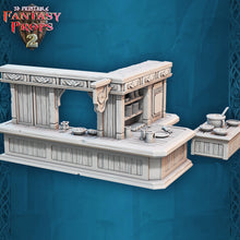 Load image into Gallery viewer, Tavern Miniature Set 4 - Kitchen: 32mm Resin Terrain for DnD, Pathfinder