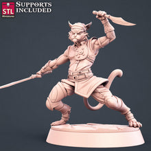 Load image into Gallery viewer, Fighter Miniature Set: 32mm Resin, D&D, RPG, Unpainted