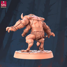 Load image into Gallery viewer, Minotaur Miniature | Minotaur Warrior | Four Armed Minotaur | Berserker | Bull Monster | Dungeons and Dragons | 32mm | Frostgrave | ROSD