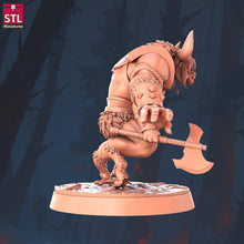 Load image into Gallery viewer, Minotaur Miniature | Minotaur Warrior | Four Armed Minotaur | Berserker | Bull Monster | Dungeons and Dragons | 32mm | Frostgrave | ROSD
