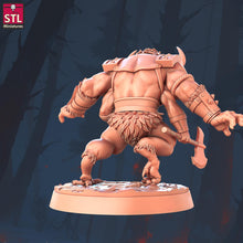 Load image into Gallery viewer, Minotaur Miniature | Minotaur Warrior | Four Armed Minotaur | Berserker | Bull Monster | Dungeons and Dragons | 32mm | Frostgrave | ROSD