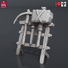 Load image into Gallery viewer, Dwarven Mine Set: Resin Dwarf Miner Camp - 32mm DnD Terrain