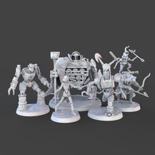Load image into Gallery viewer, Warforged Miniature Set | Construct Set | Robot Miniatures | Metal Golem | Eberron | 32mm | RPG | 5e DnD |Pathfinder