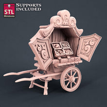 Load image into Gallery viewer, Carnival Miniatures Set | Circus | Strongman | Jester | Performers | Carnival Cart | Circus | Tabletop Terrain | DnD | Miniatures | DnD 5E
