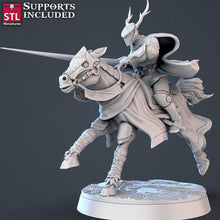 Load image into Gallery viewer, Jousting Miniature Set 1 | Mounted Warrior | Knight | Noble | Jester | Maiden | Jousting Tournament | Dungeons and Dragons | DnD 5e | RPG