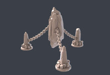 Load image into Gallery viewer, Crystal Terrain Set | Underdark | Throne | Stalagtite | Stalagmite | Cavern Terrain | Dungeons and Dragons | RPG | 32mm | 5e