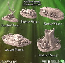 Load image into Gallery viewer, Forest Undergrowth Terrain Set| Forest Scatter Terrain | Mushroom Scatter Terrain | Stump Terrain | Dungeons and Dragons | 32mm | 5e | DnD