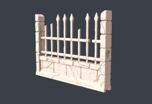 Load image into Gallery viewer, Graveyard Wall Terrain Set | Graveyard Fence Terrain w/ Magnet Holes | Haunted | Spooky Terrain | Scary | Dungeons and Dragons | 5e | DnD