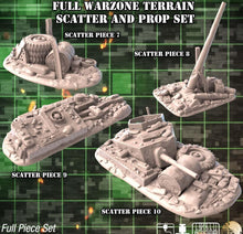 Load image into Gallery viewer, Warzone Terrain Set 1 | Battlefield Scatter Terrain | World War 2 Terrain | Bolt Action Scatter Terrain | RPG Scatter Terrain
