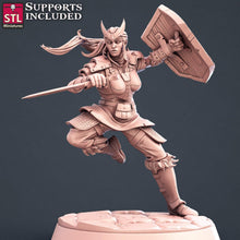 Load image into Gallery viewer, Fighter Miniature Set: 32mm Resin, D&D, RPG, Unpainted
