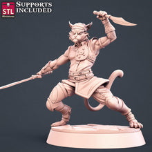 Load image into Gallery viewer, Fighter Miniature Set: 32mm Resin, D&D, RPG, Unpainted