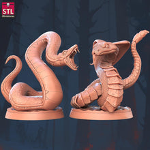 Load image into Gallery viewer, Giant Snake Miniature Set | Undead Snake | Ghoul Snake | Poisonous Snake | DnD | Dungeons and Dragons | 5e | Scatter Terrain