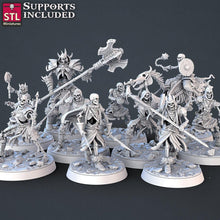 Load image into Gallery viewer, Skeleton Army Miniature Set: 32mm Resin Undead RPG Miniatures